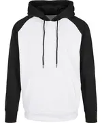 Basic Raglan Hoodie White Black