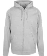 Basic Zip Hoodie Heather Grey