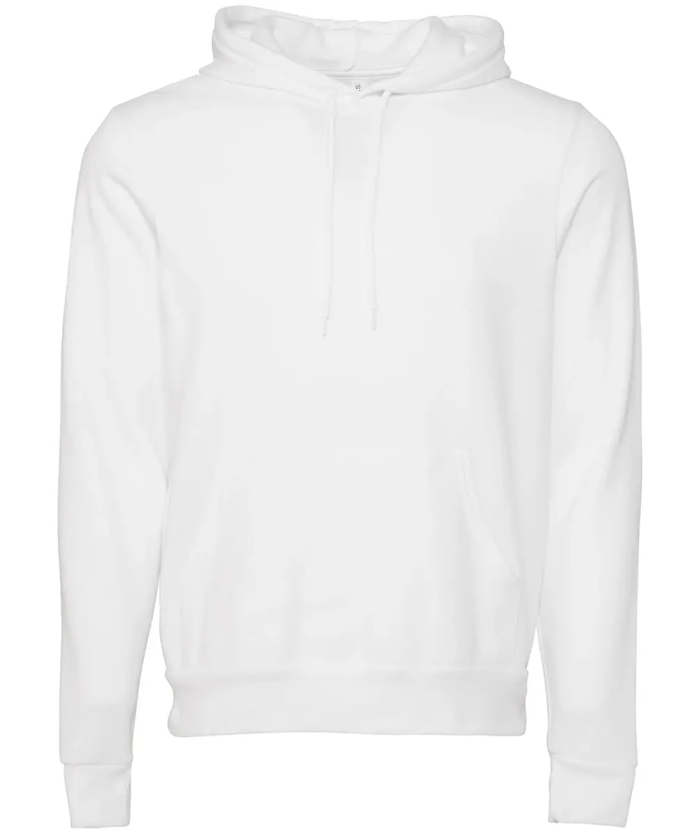 Unisex Polycotton Fleece Pullover Hoodie D T G White