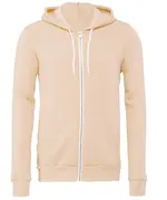 Unisex Polycotton Fleece Full-zip Hoodie - Peach, XS Peach