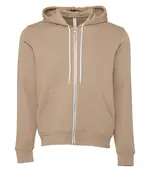 Unisex Polycotton Fleece Full-zip Hoodie - Tan, XS Tan