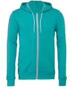 Unisex Polycotton Fleece Full-zip Hoodie - Teal, XS Teal