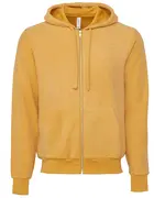 Unisex Sueded Fleece Full-zip Hoodie Heather Mustard