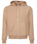 Unisex Sueded Fleece Full-zip Hoodie Heather Oatmeal