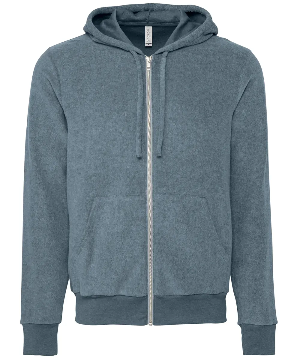 Unisex Sueded Fleece Full-zip Hoodie Heather Slate