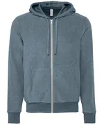 Unisex Sueded Fleece Full-zip Hoodie Heather Slate