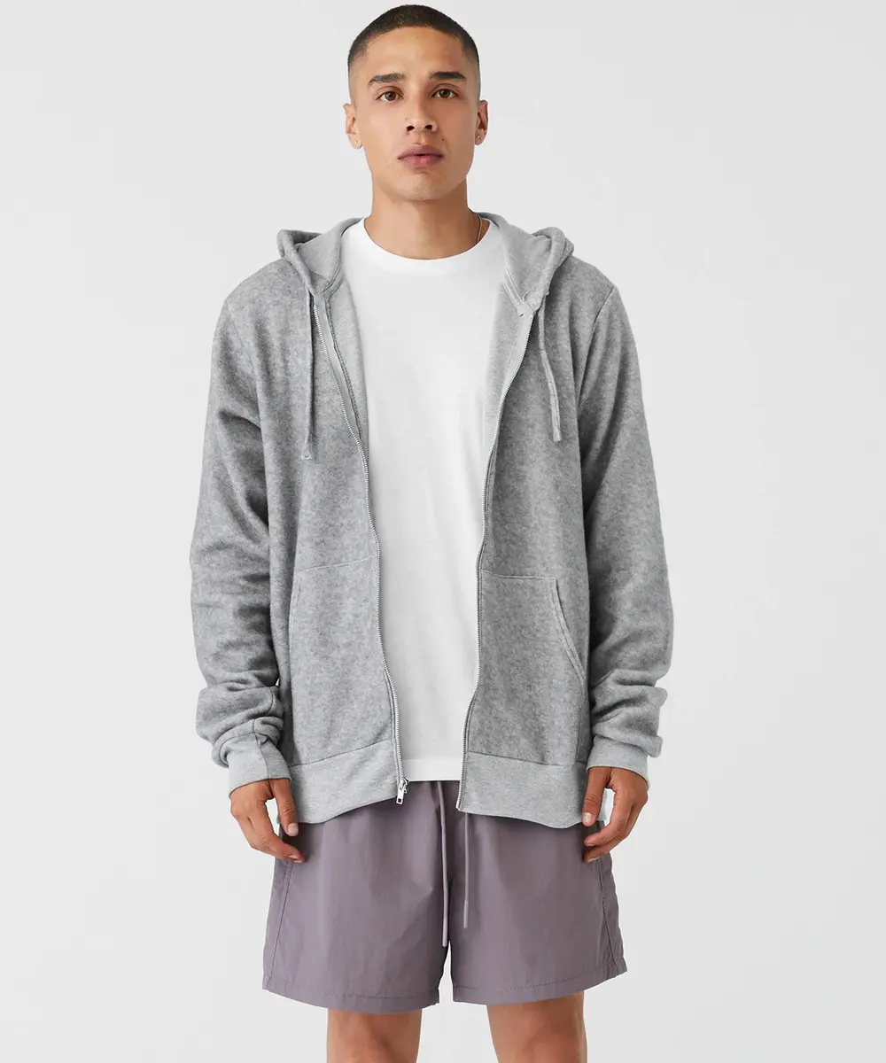 Unisex Sueded Fleece Full-zip Hoodie BE131_LS00_20243