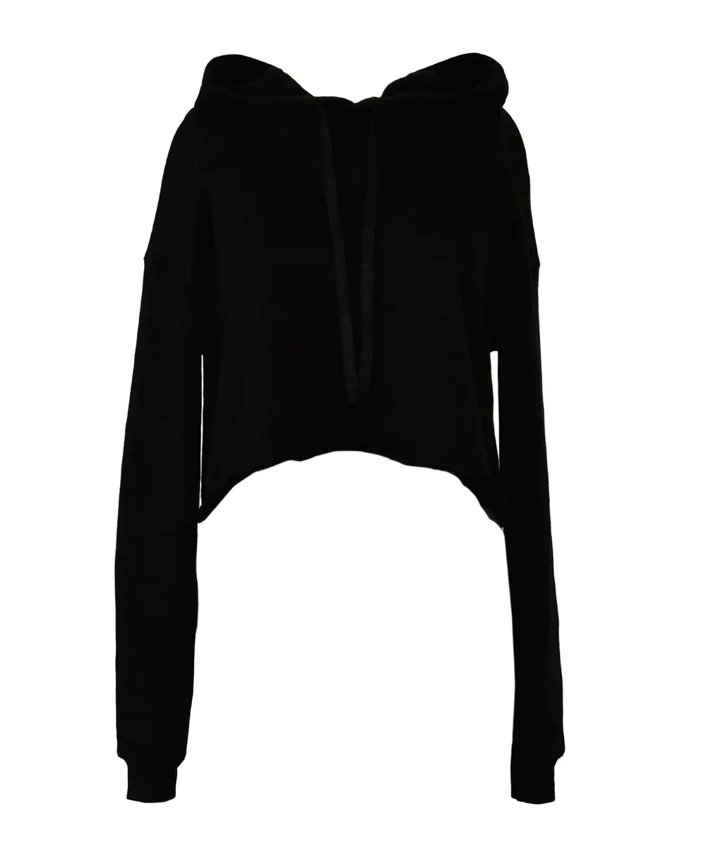 Women's Cropped Fleece Hoodie Black