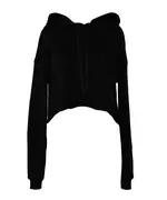 Women's Cropped Fleece Hoodie Black