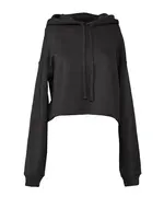 Women's Cropped Fleece Hoodie Dark Grey Heather
