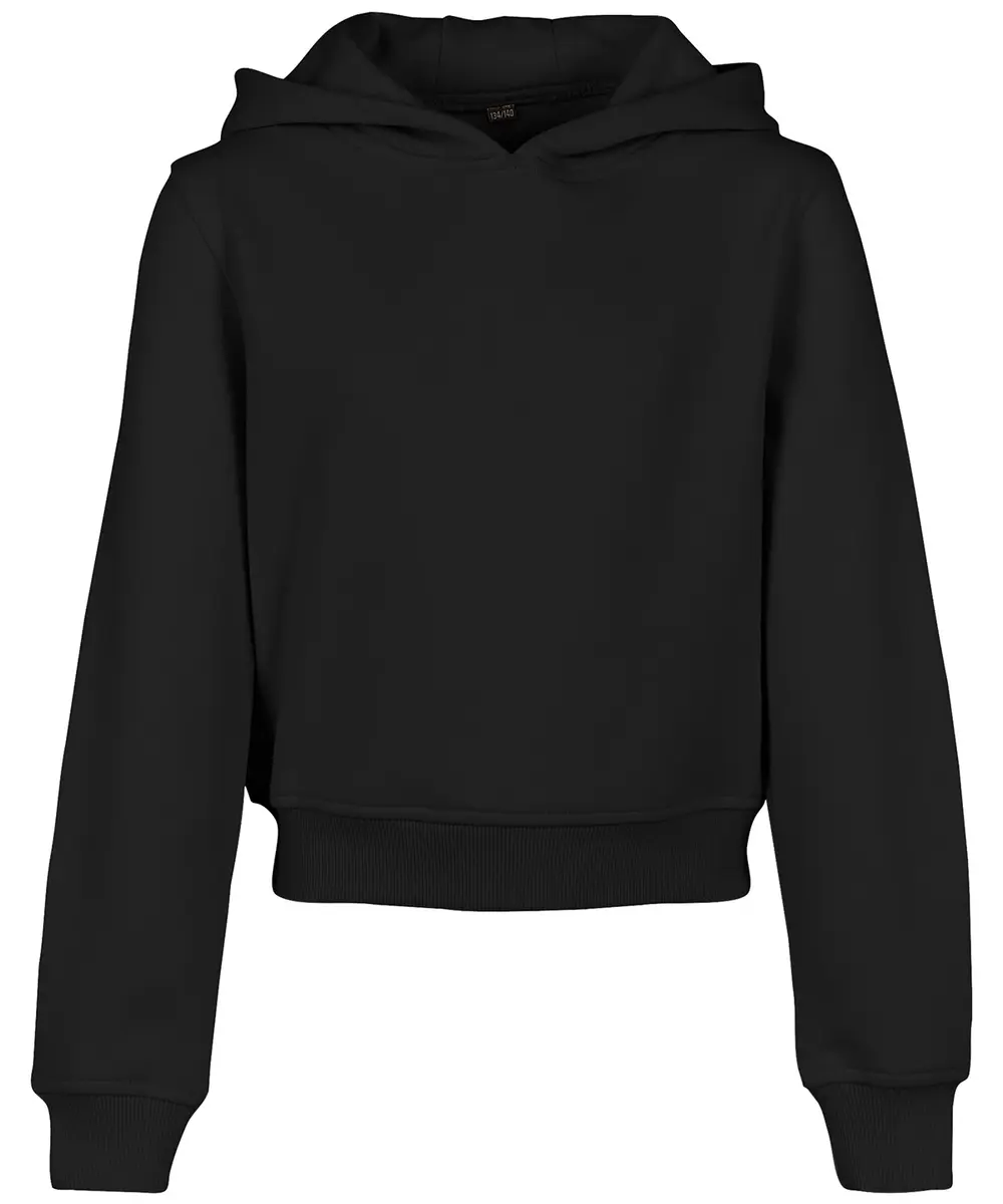 Girls Cropped Sweat Hoodie Black