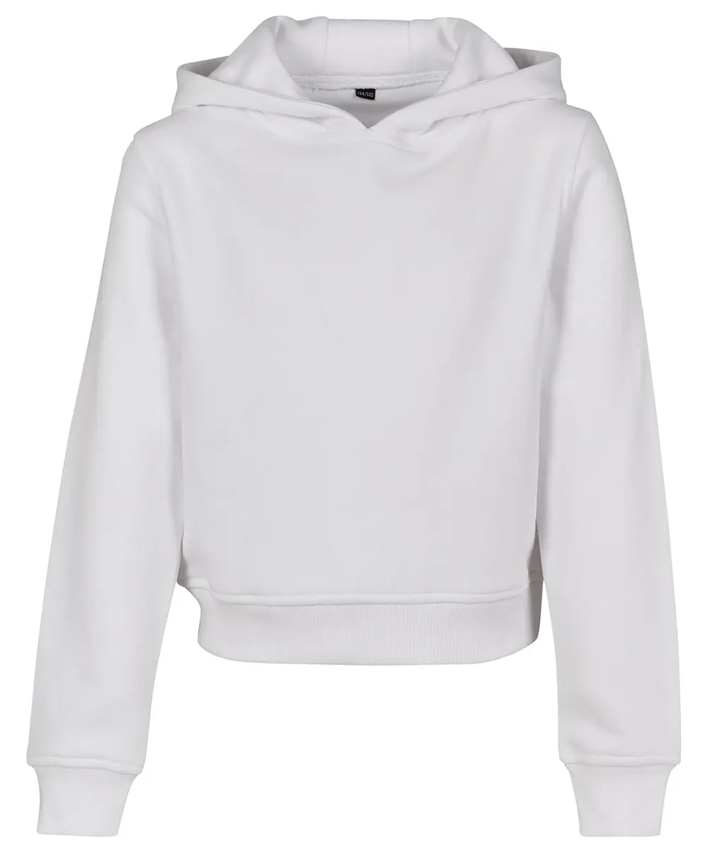 Girls Cropped Sweat Hoodie White