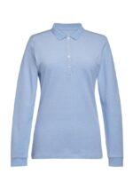 Anna Premium Womens Cotton Polo Sky marl