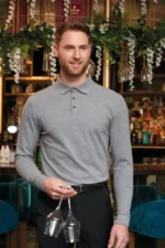 frederick mens polo marl grey