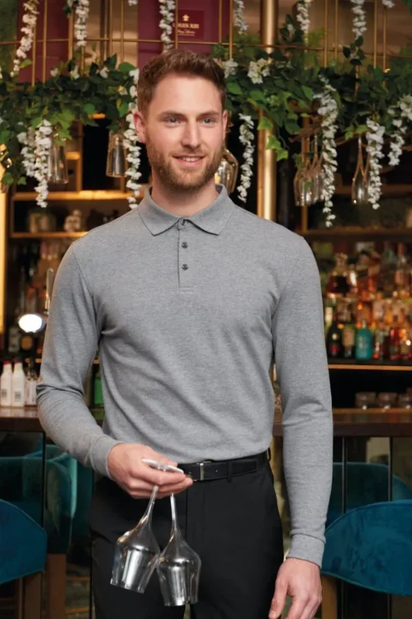 frederick mens polo marl grey