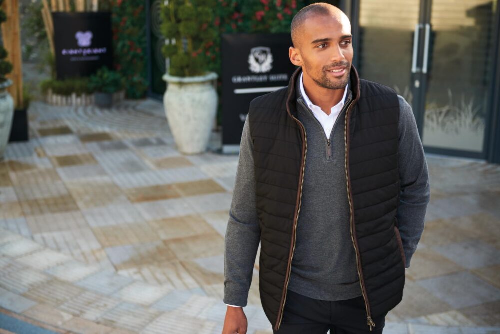 Tampa black padded Gilet from Brook Taverner