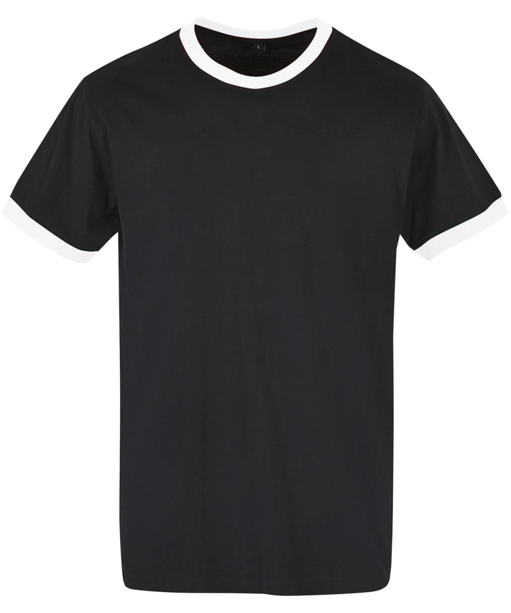 Ringer Tee Black White
