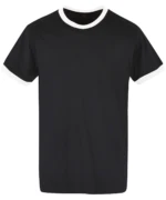 Ringer Tee Black White