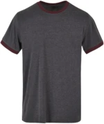 Ringer Tee Charcoal Cherry