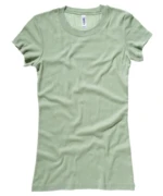 Sheer Mini Rib Crew Neck T-Shirt Moss Green