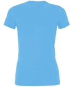 Sheer Mini Rib Crew Neck T-Shirt Ocean Blue