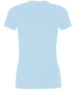 Sheer Mini Rib Crew Neck T-Shirt Pale Blue