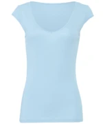 Sheer Mini Rib V-neck T-Shirt BE049_LS00_Raladeal2