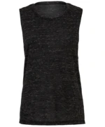 Flowy Scoop Muscle T-Shirt Black Marble