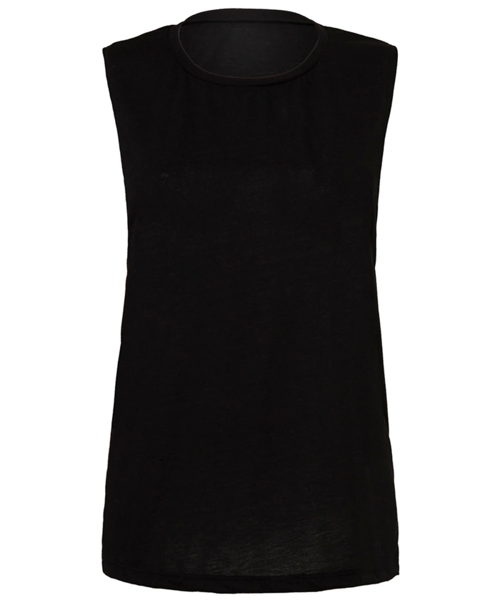 Flowy Scoop Muscle T-Shirt Black