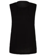 Flowy Scoop Muscle T-Shirt Black