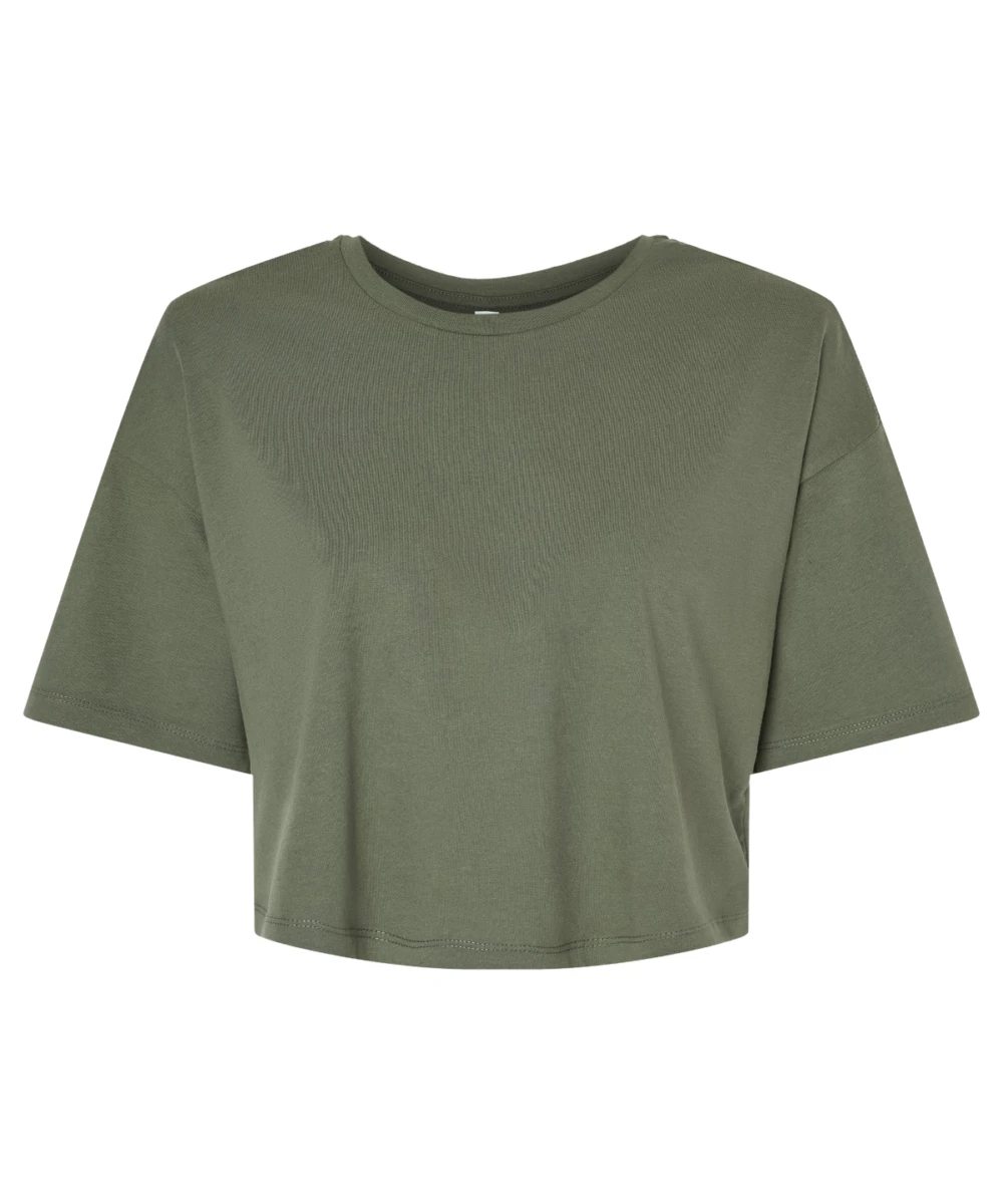 Women?s Jersey Crop Tee Military Green