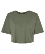 Women?s Jersey Crop Tee Military Green