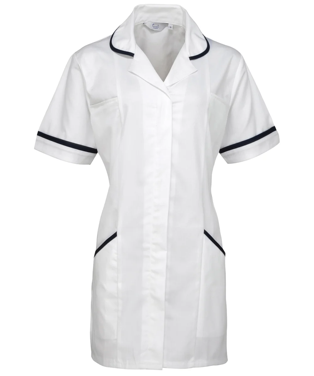 Vitality Healthcare Tunic White Navy