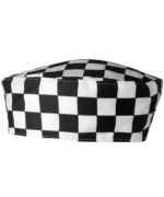 Chef's Skull Cap Black White Check