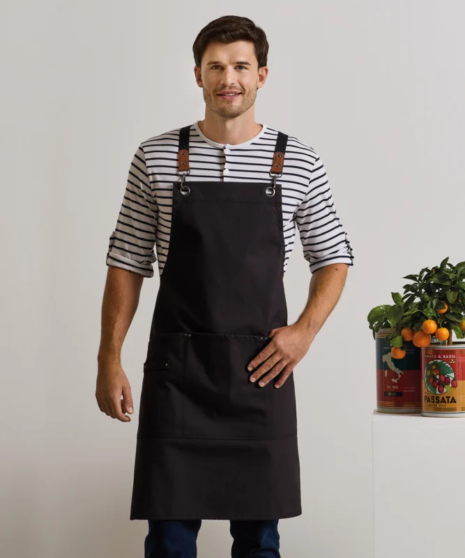 Premier - Clip'n'Clasp cross-back bib apron PR182_LS00_2026