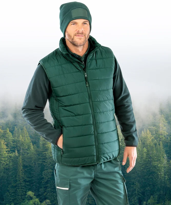 Padded Gilet from Result Core in Bottle Green